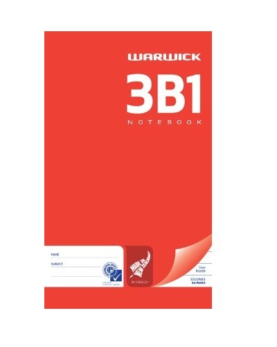 Warwick 3B1 32lf 7mm Ruled Notebook image