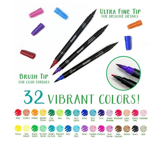 Crayola: Signature - Brush & Detail Dual Ended Markers (16pc)