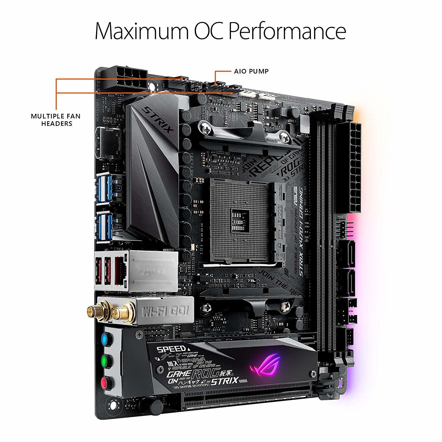 Asus Rog Strix X470-I Gaming AMD Ryzen2 AM4 HDMI M.2 Mini-Itx Motherboard image