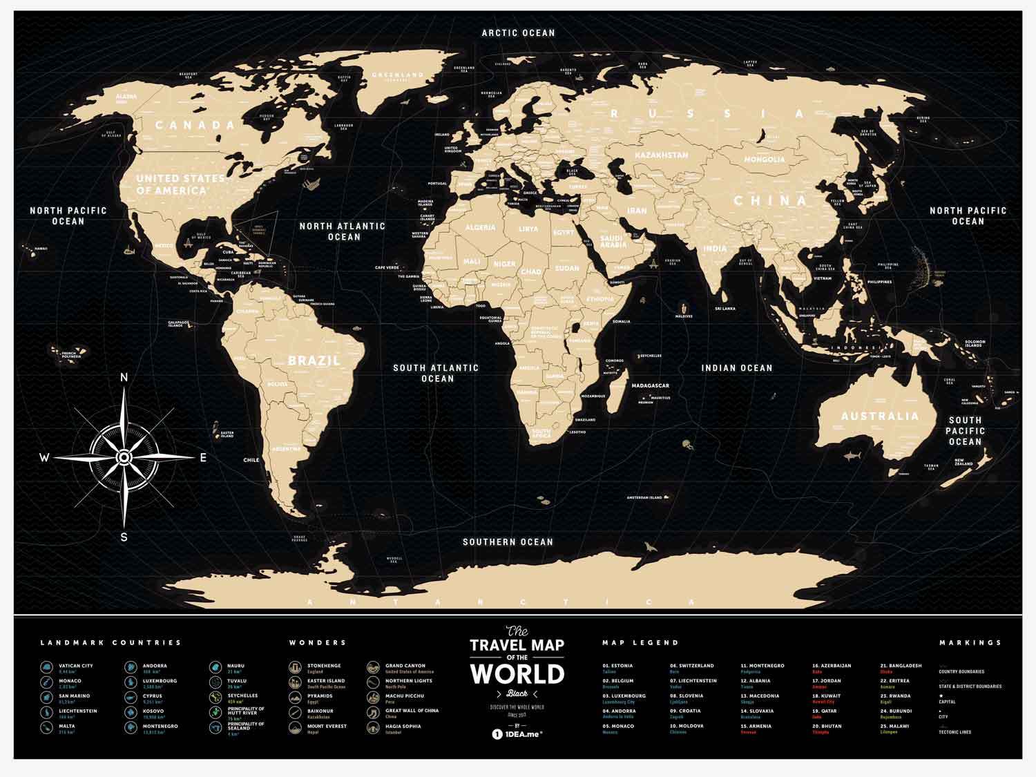 Scratch-off maps Travel Map Black World image