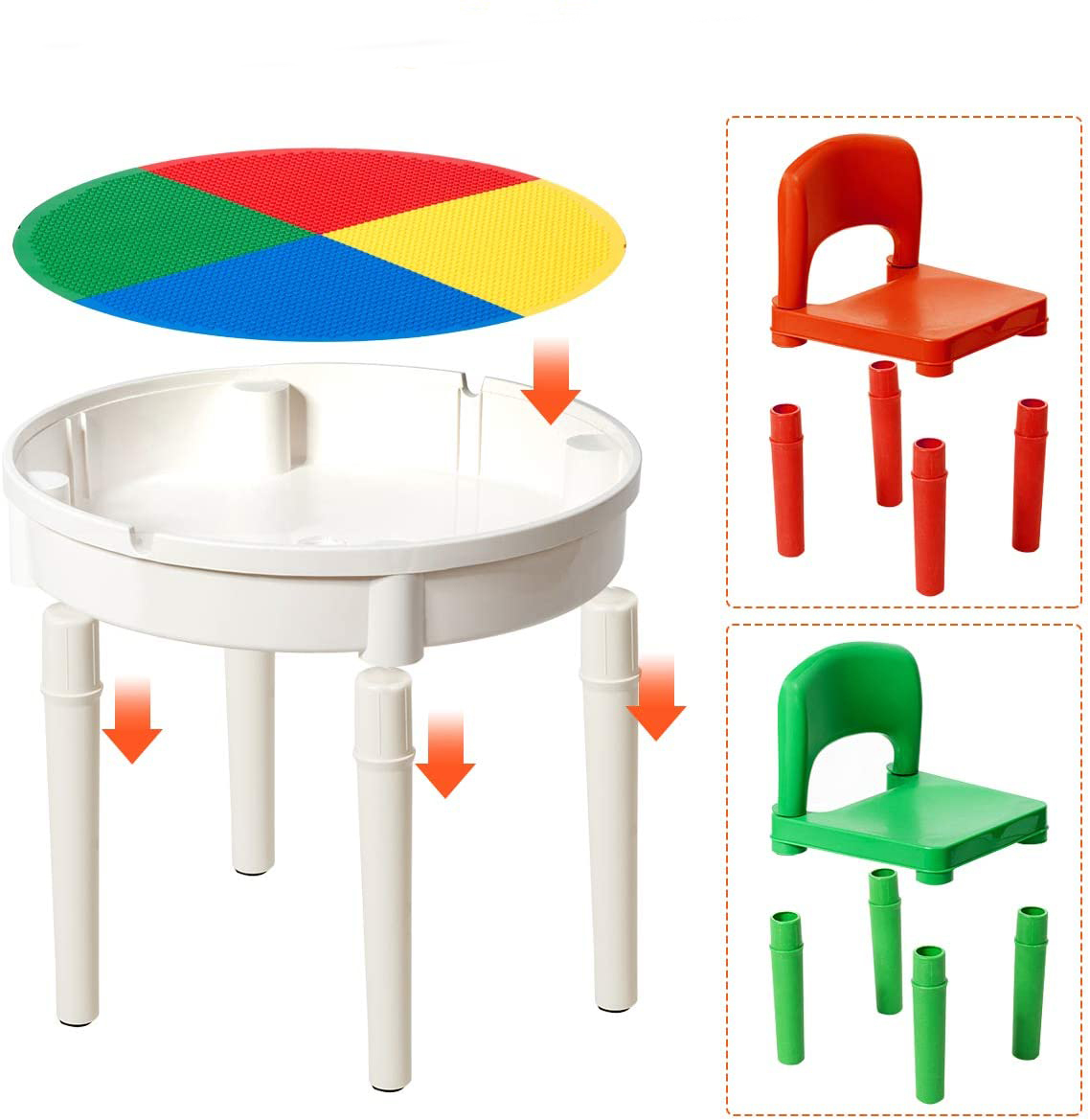Kids Round 3-in-1 Activity Table With 2 Chairs (Primary) image