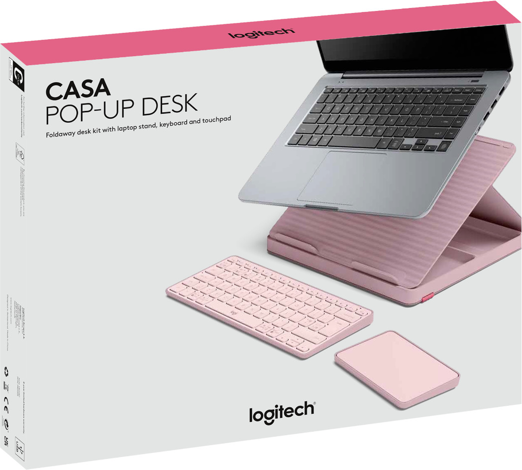 Logitech Casa Pop-Up Desk Foldaway Kit Bohemian Blush