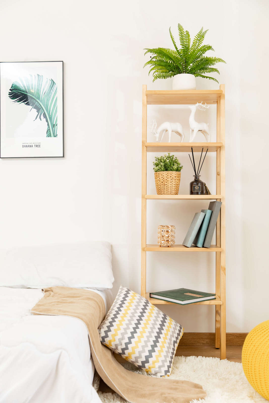 Buy Solid Birch Wood AFrame Shelf Unit Natural at Mighty Ape NZ