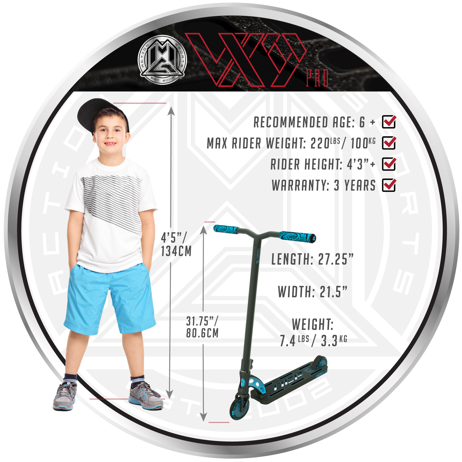 MADD Gear: VX9 Pro Scooter - Black/Blue image