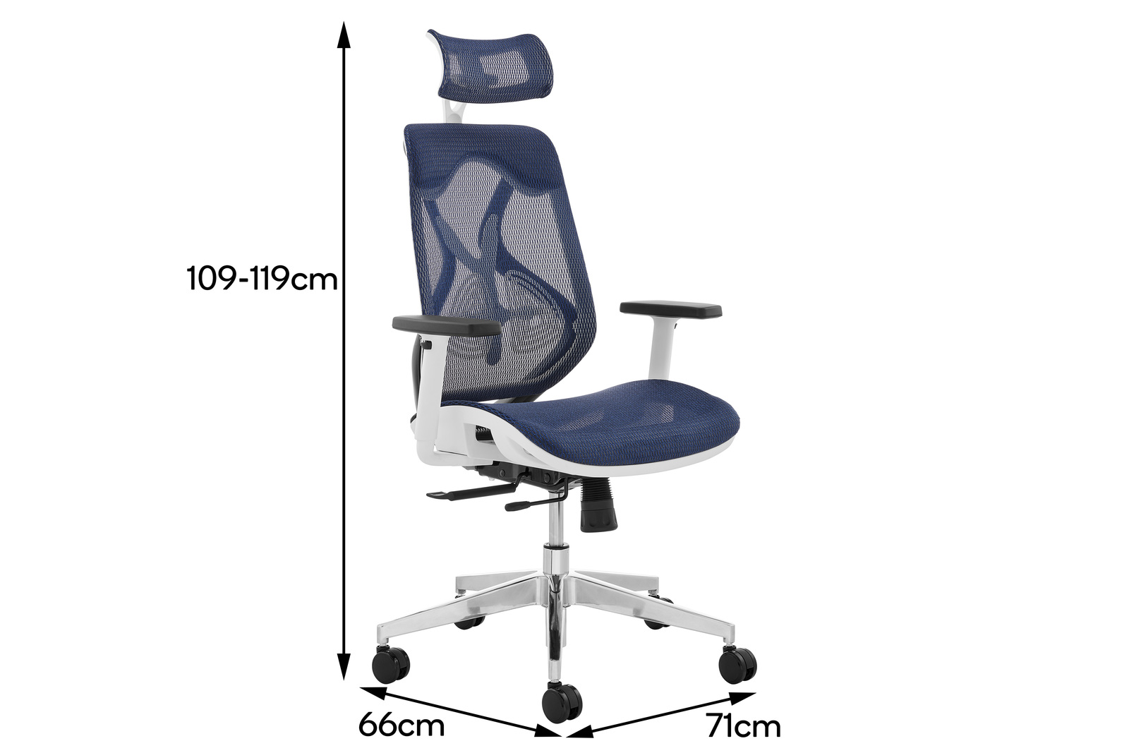 Buy Ergolux London Office Chair (White Frame, Blue) at Mighty Ape NZ