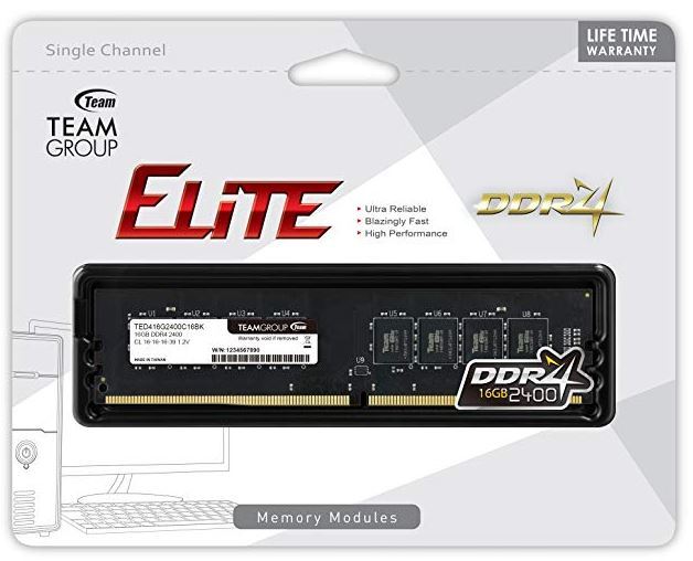 1x8GB Team ELITE 2400MHz DDR4 RAM image