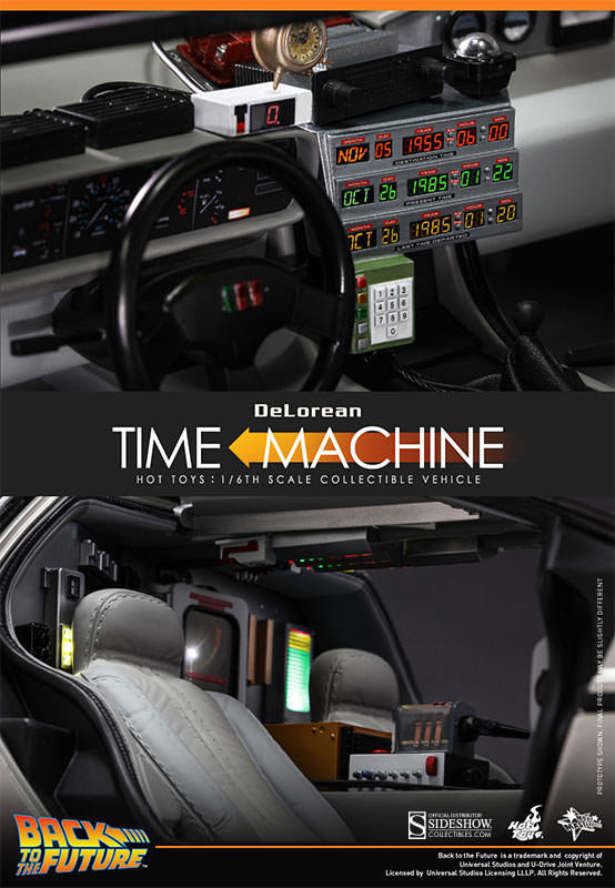 Back to the Future Hot Toys 1/6 Movie Masterpiece DeLorean Time Machine