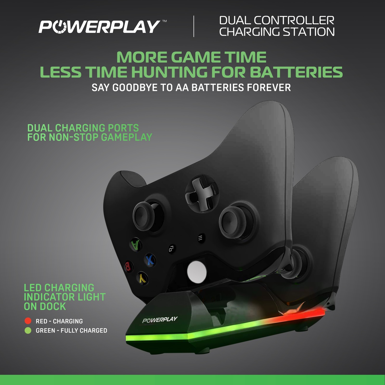 PowerPlay Xbox One Dual Controller Charging Station (Black) Xbox One