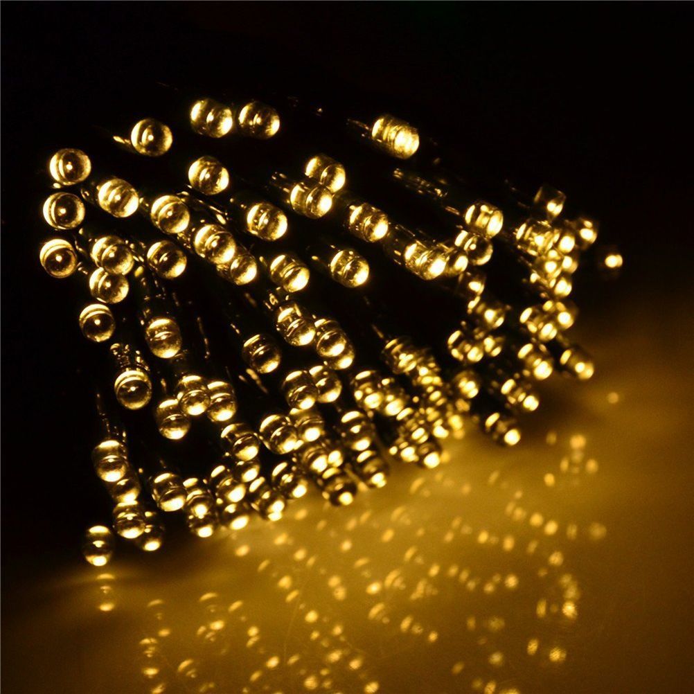 Solar String Outdoor Lights - 200 LED Warm White Fairy Lights