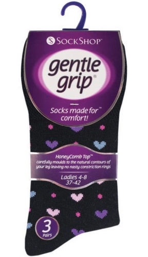 Ladies Gentle Grip N/Elastic Socks image