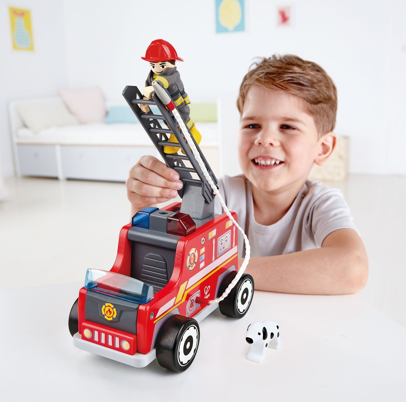 Hape: Fire-Engine - Wooden Playset