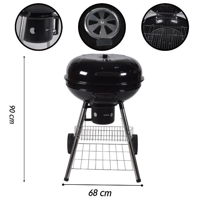 Buy 22" Premium Kettle Charcoal BBQ Grill with Trolley at Mighty Ape NZ