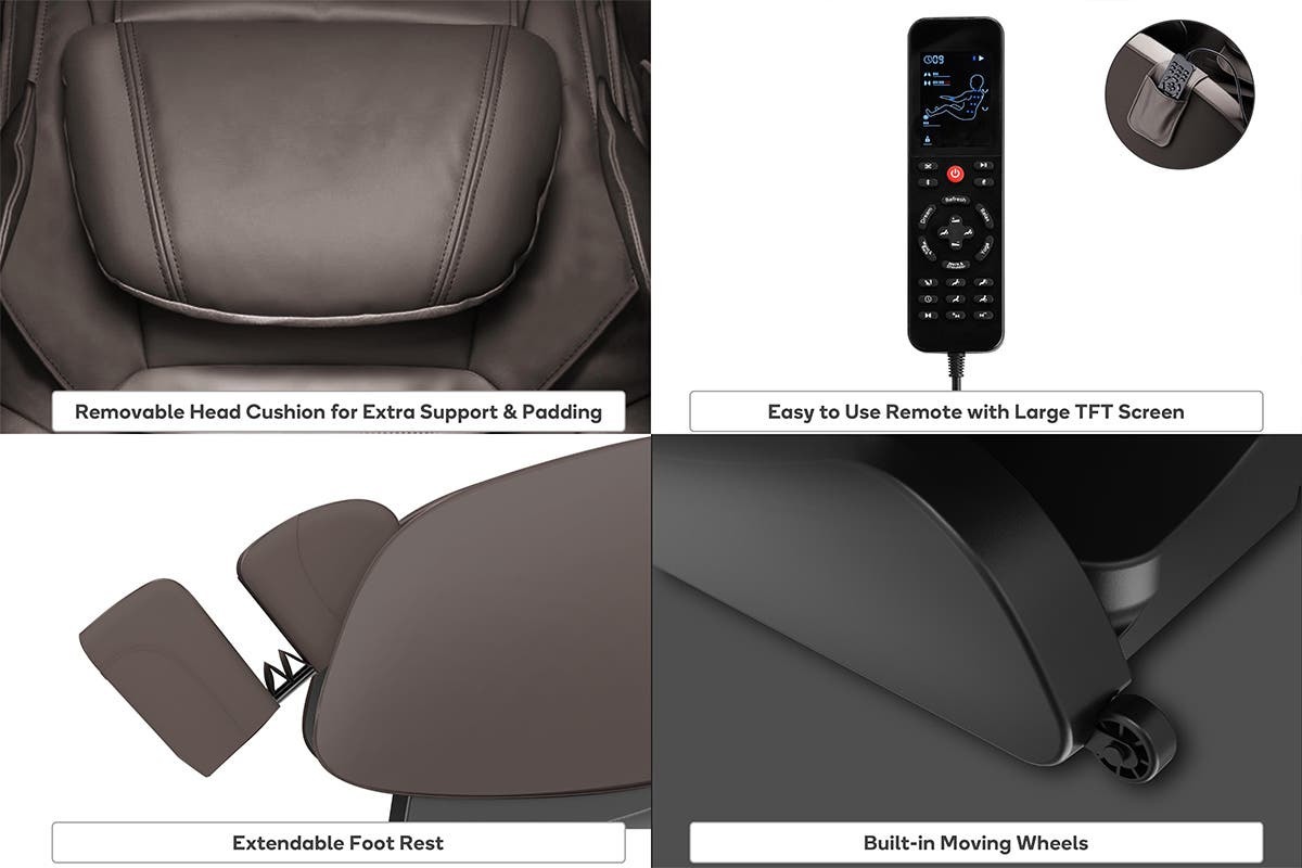 Kogan S1 ZeroGravity Heated Shiatsu Massage Recliner Chair (Brown