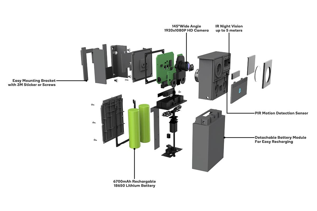 Kogan SmarterHome Security Camera Doorbell 2 Pro (Space Grey) at