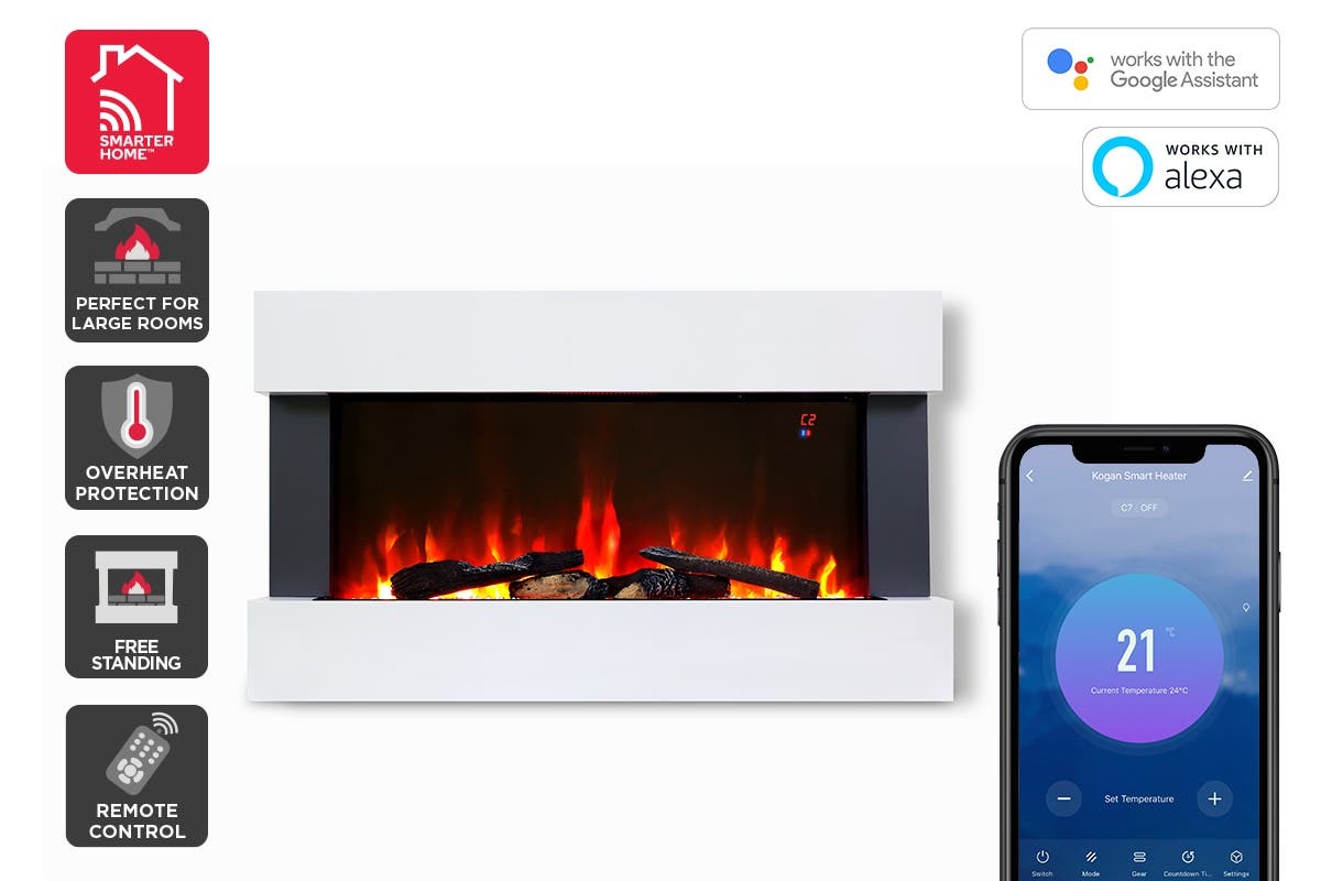 Buy Kogan SmarterHome 2000W MultiColour Flame Effect Heater at Mighty