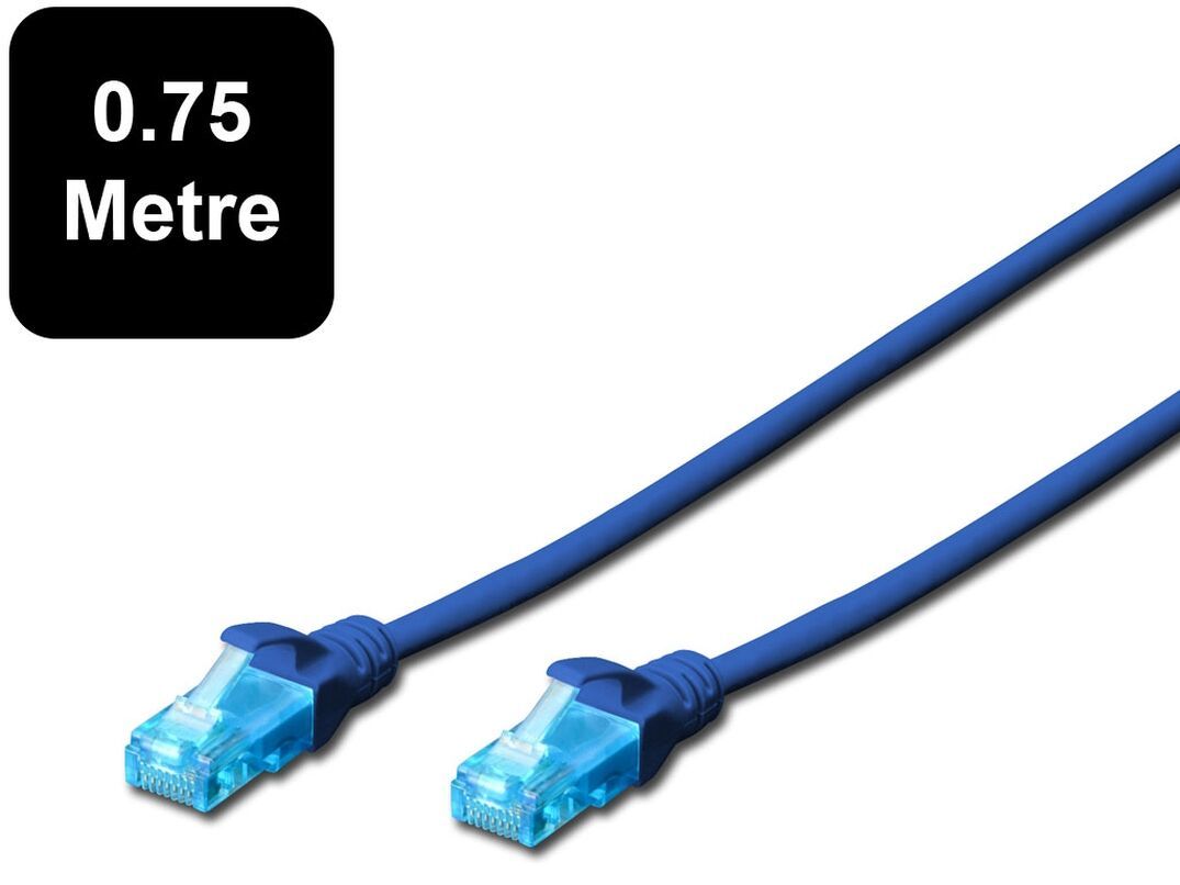 0.75m Digitus UTP Cat5e Network Cable - Blue image