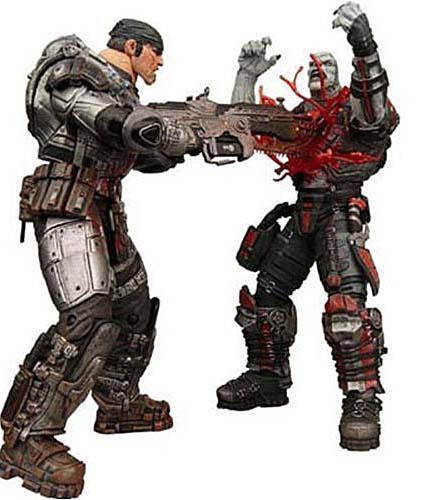 Gears of War 7" Action Figure Set - Marcus and Locust 'Chainsaw Duel' 2Pack image