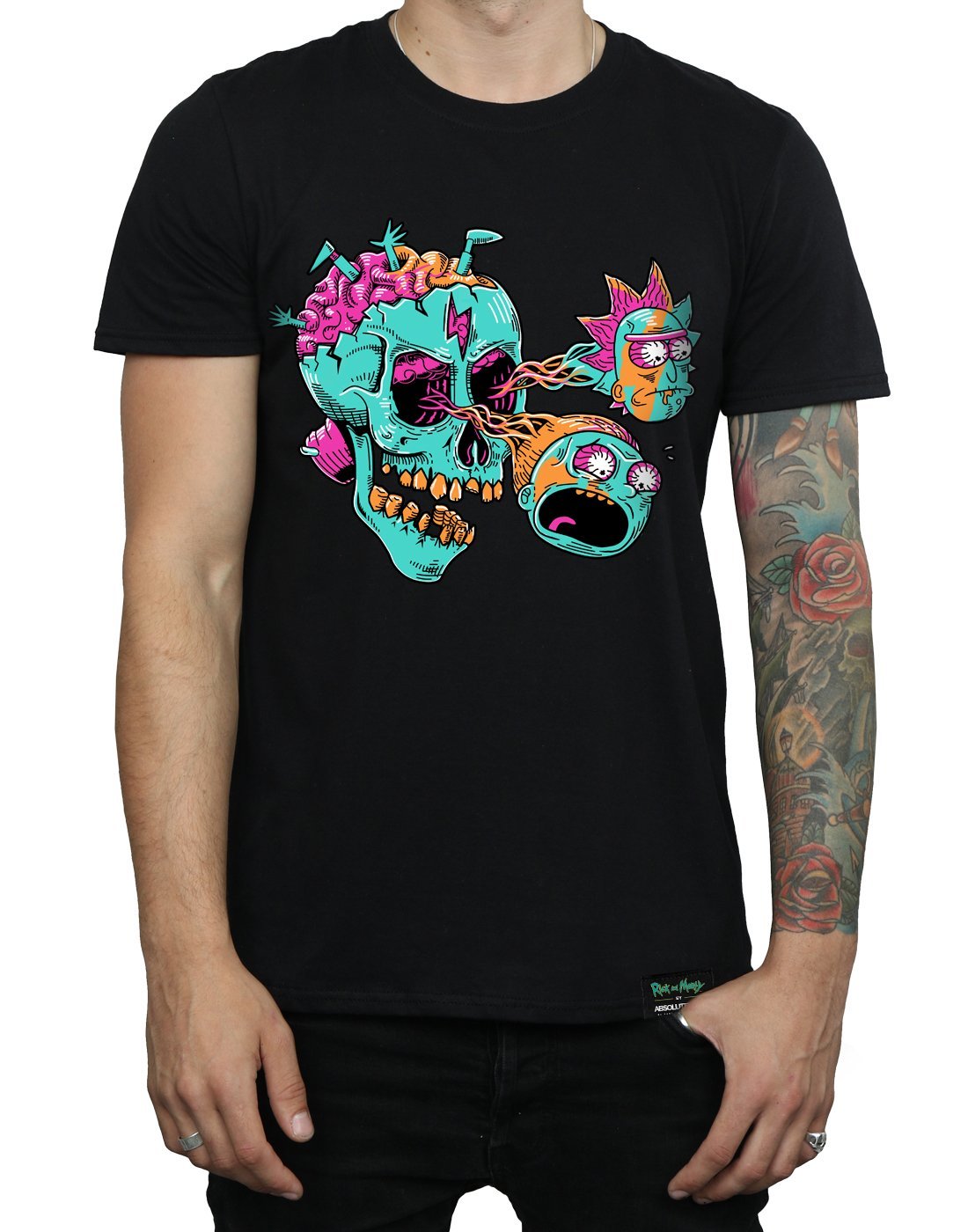 Rick and Morty: Eyeball Skull T-Shirt - Black (X-Large) image