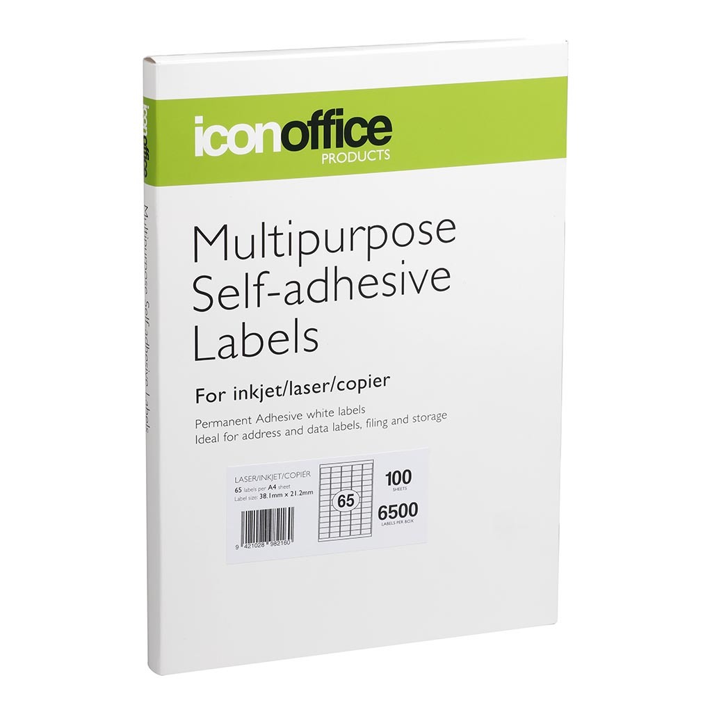 Buy Icon Multipurpose Labels 38.1x21.2mm (65 Per Sheet/100 Sheets