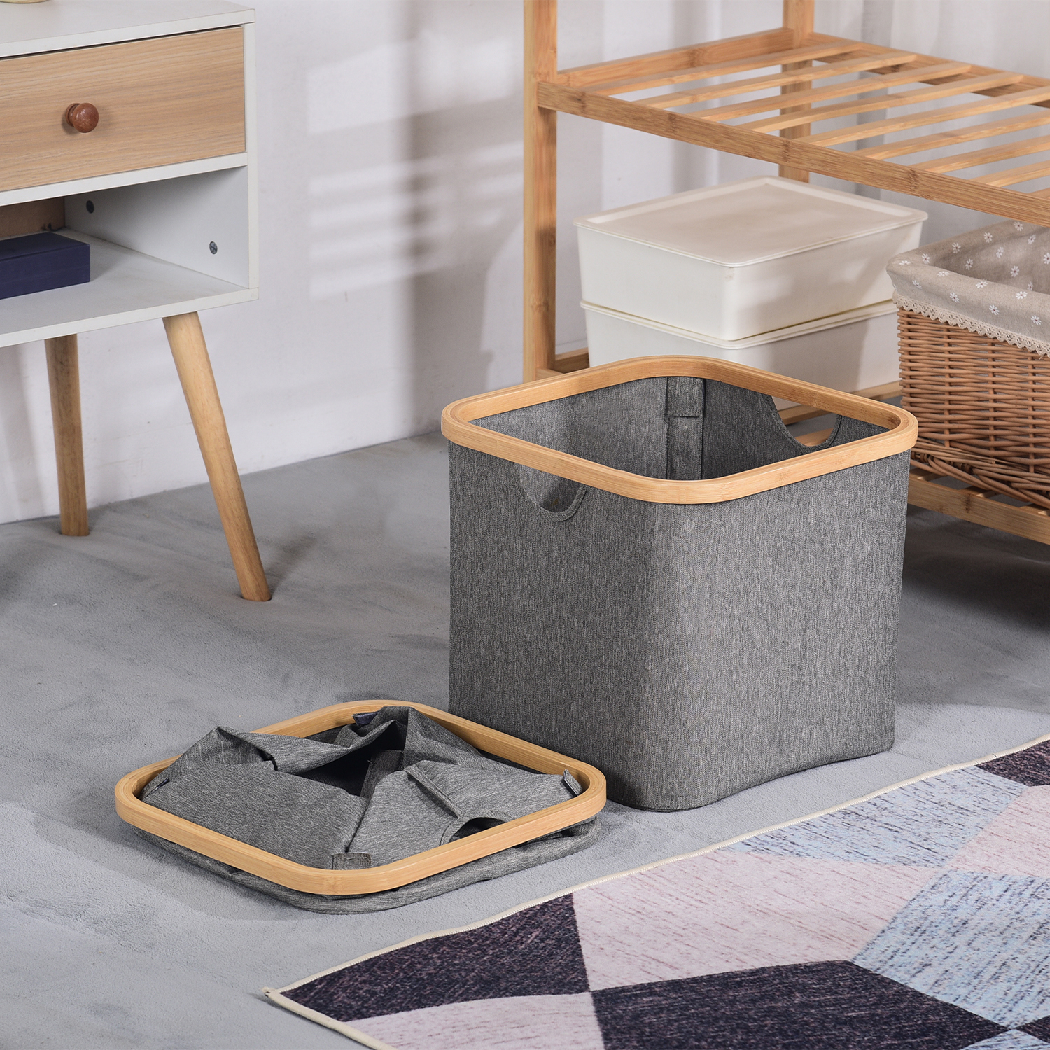 Cube Bamboo Storage Baskets at Mighty Ape NZ