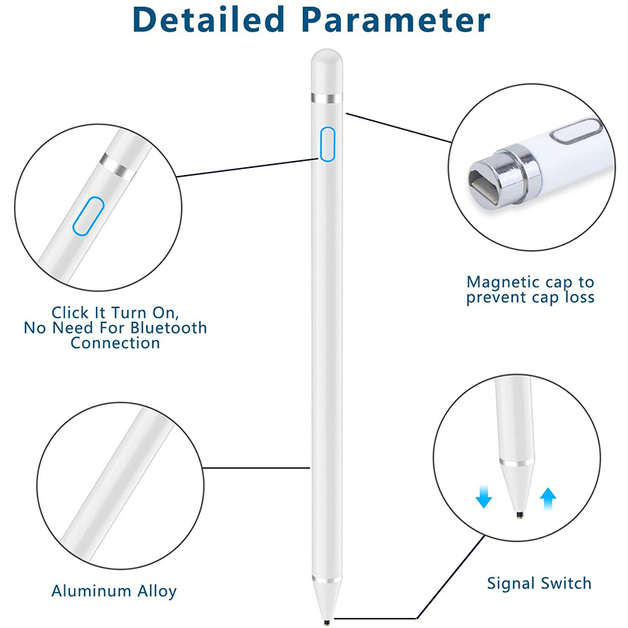 Active Stylus Pen for Touch Screens White at Mighty Ape NZ