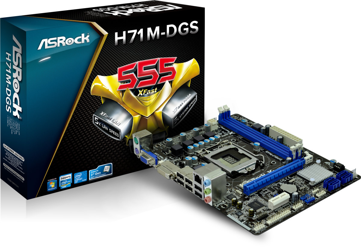 Asrock H71M-DGS Intel H61 LGA 1155 mATX Motherboard | at Mighty Ape ...