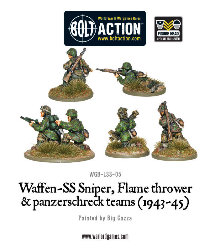 German Army - Waffen-SS Sniper, Flamethrower and Panzerschreck Teams image