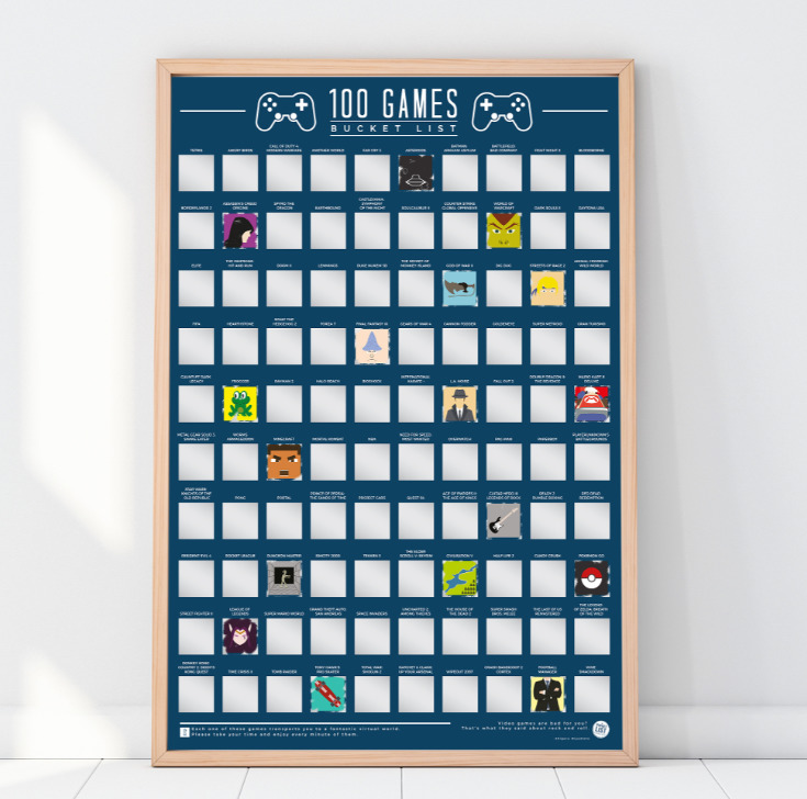 Gift Republic: Bucket List Poster - 100 Video Games