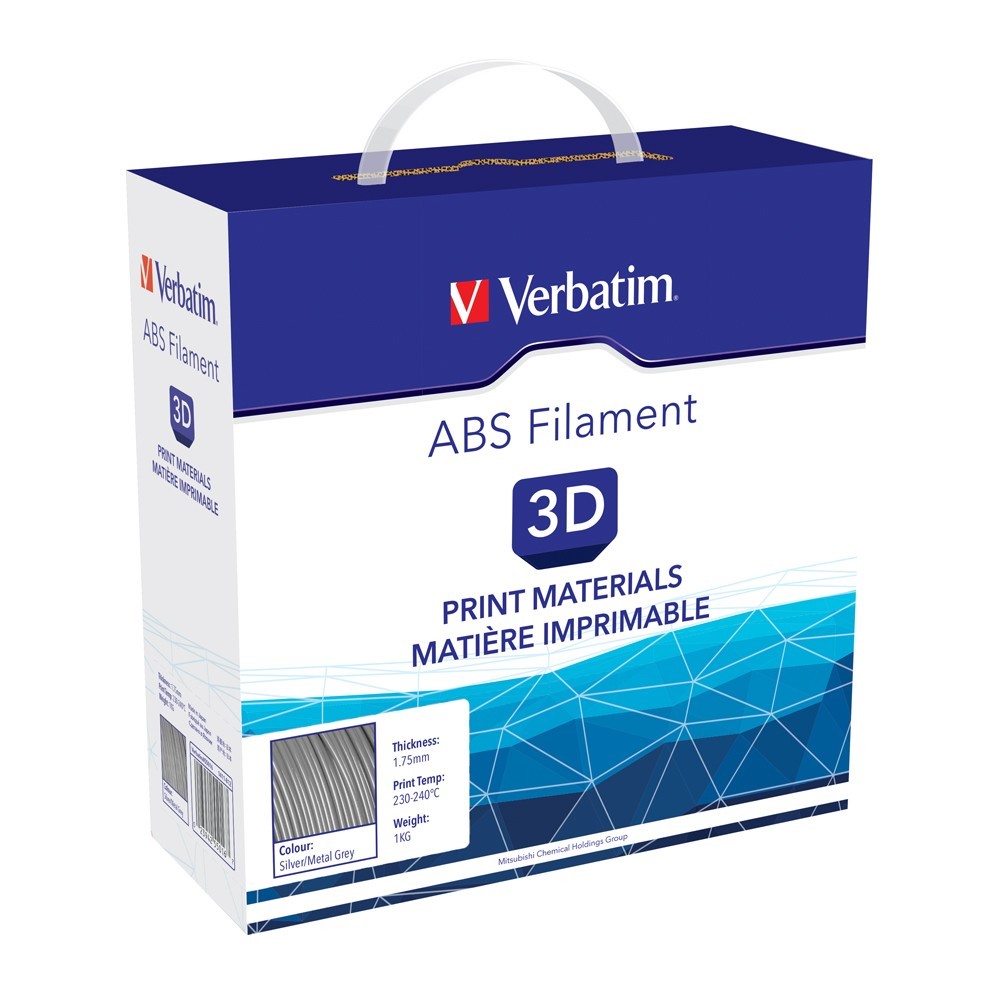 Verbatim 3D Printer ABS 1.75mm Filament - 1kg (Silver/Metal Grey) image