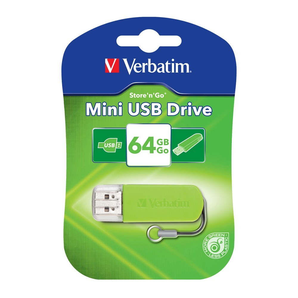 Verbatim Store'n'Go Mini USB Drive - 64GB (Green) image