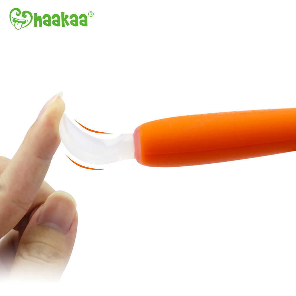 Haakaa: Silicone Baby Food Spoon - Orange