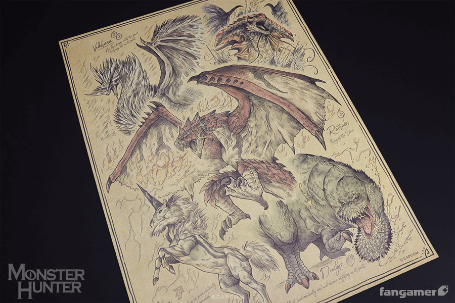 Monster Hunter: Elemental Monsters (18"x24") - Art Print