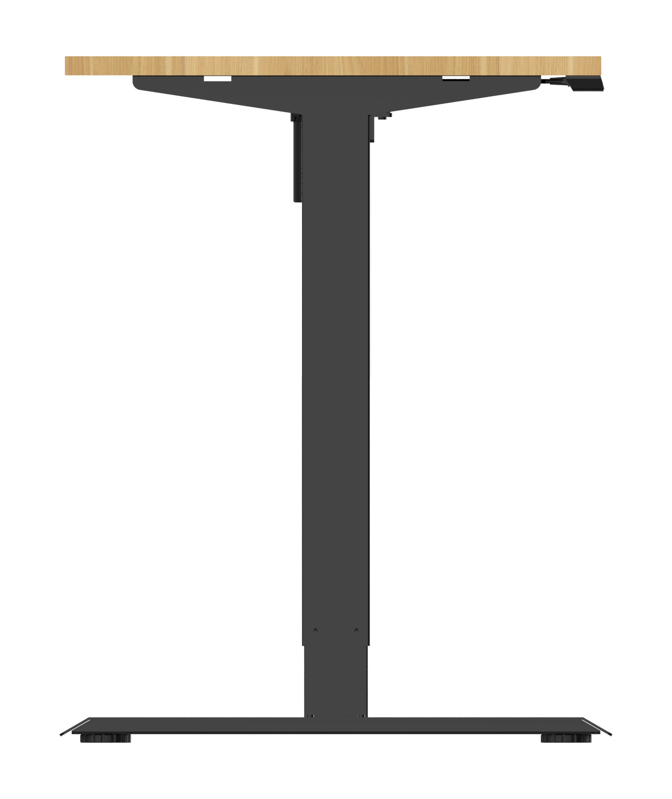 Gorilla Office: 2-Stage Motorised Height Adjustable Desk - Black/Oak (1400 x 700mm) image