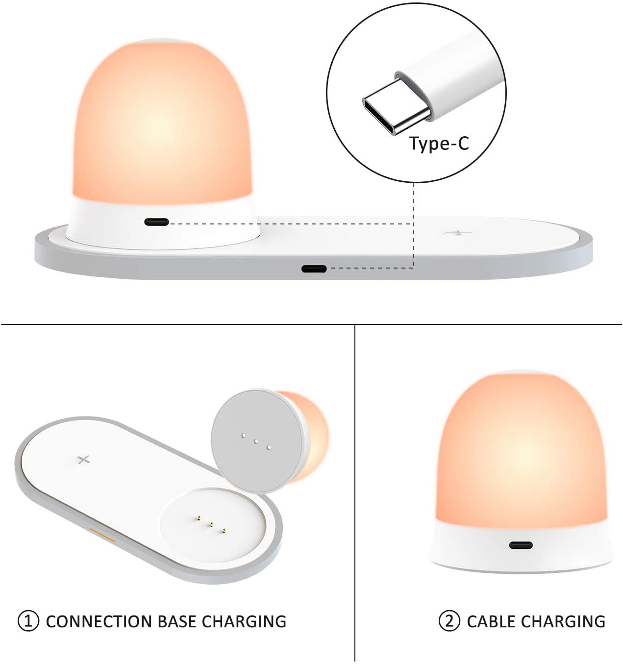 wireless charger with light