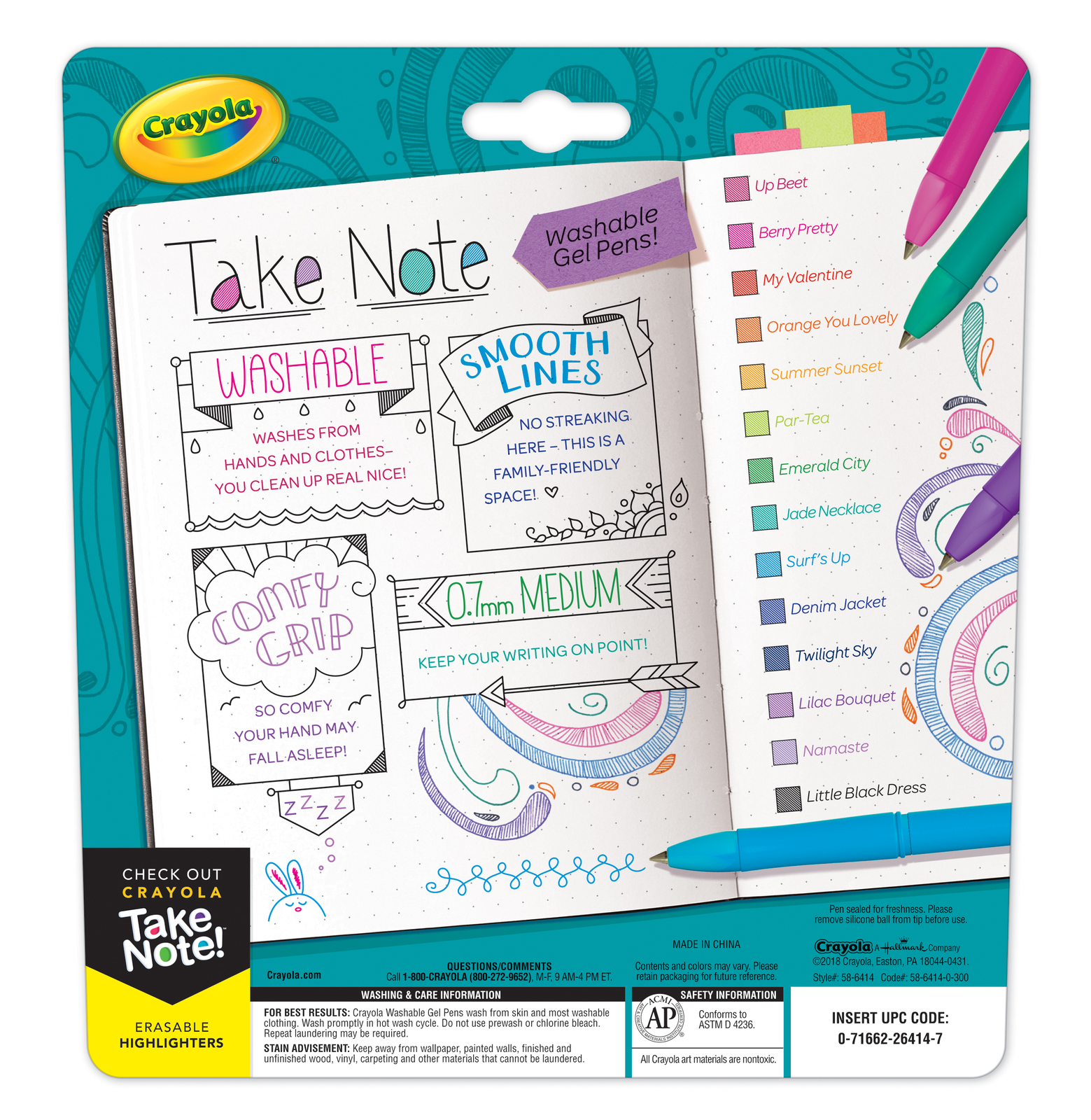 Crayola: Take Note - Washable Gel Pens (14pc)