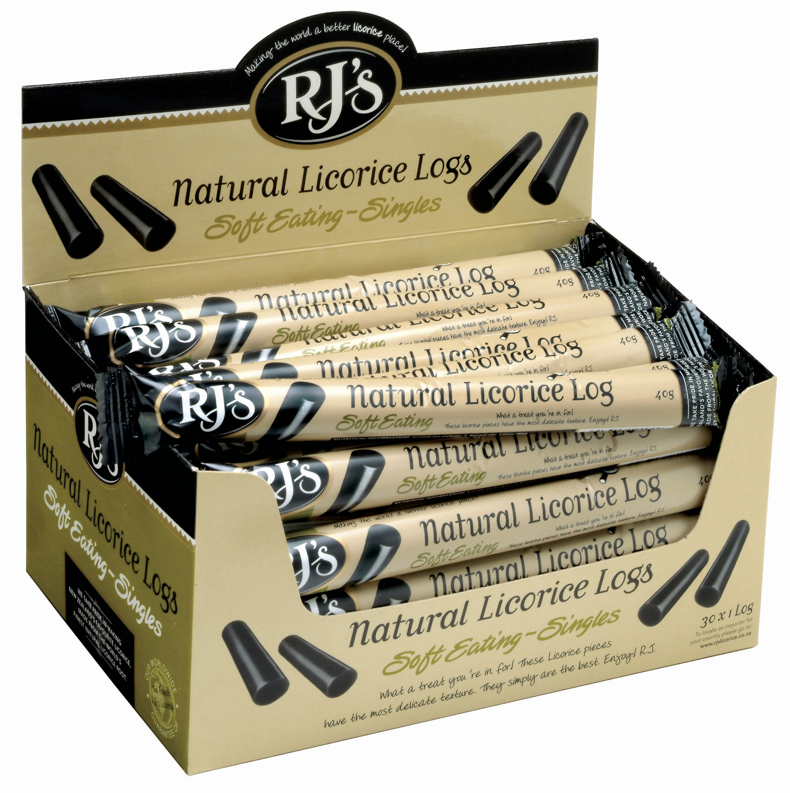 RJ's Soft Eating Licorice Single Logs (30 Pack) image
