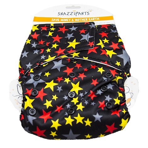 Snazzipants All In One Reusable Nappy - Black Stars image