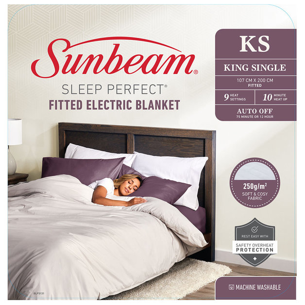 Sunbeam Sleep Perfect King Single Fitted Heated Blanket at Mighty Ape NZ
