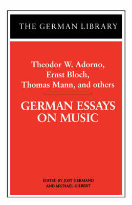 German Essays on Music by ADORNO image