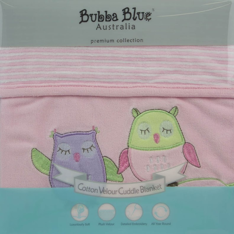 Bubba Blue: Velour Bassinet Blanket - Pink Owl image