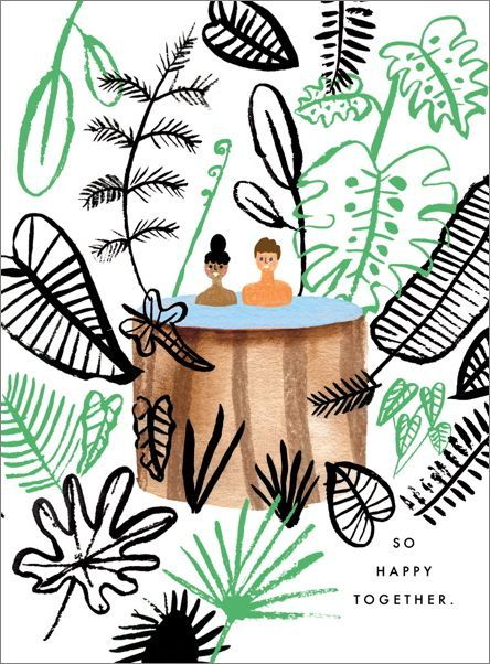 Carolyn Suzuki - Hot Tub In Paradise Greeting Card image