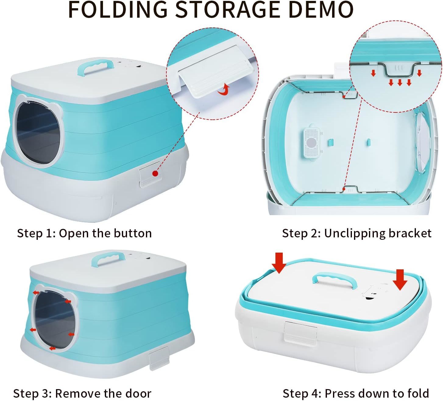 Buy Zoomies Foldable Large Portable Litter Box Cyan at Mighty Ape NZ