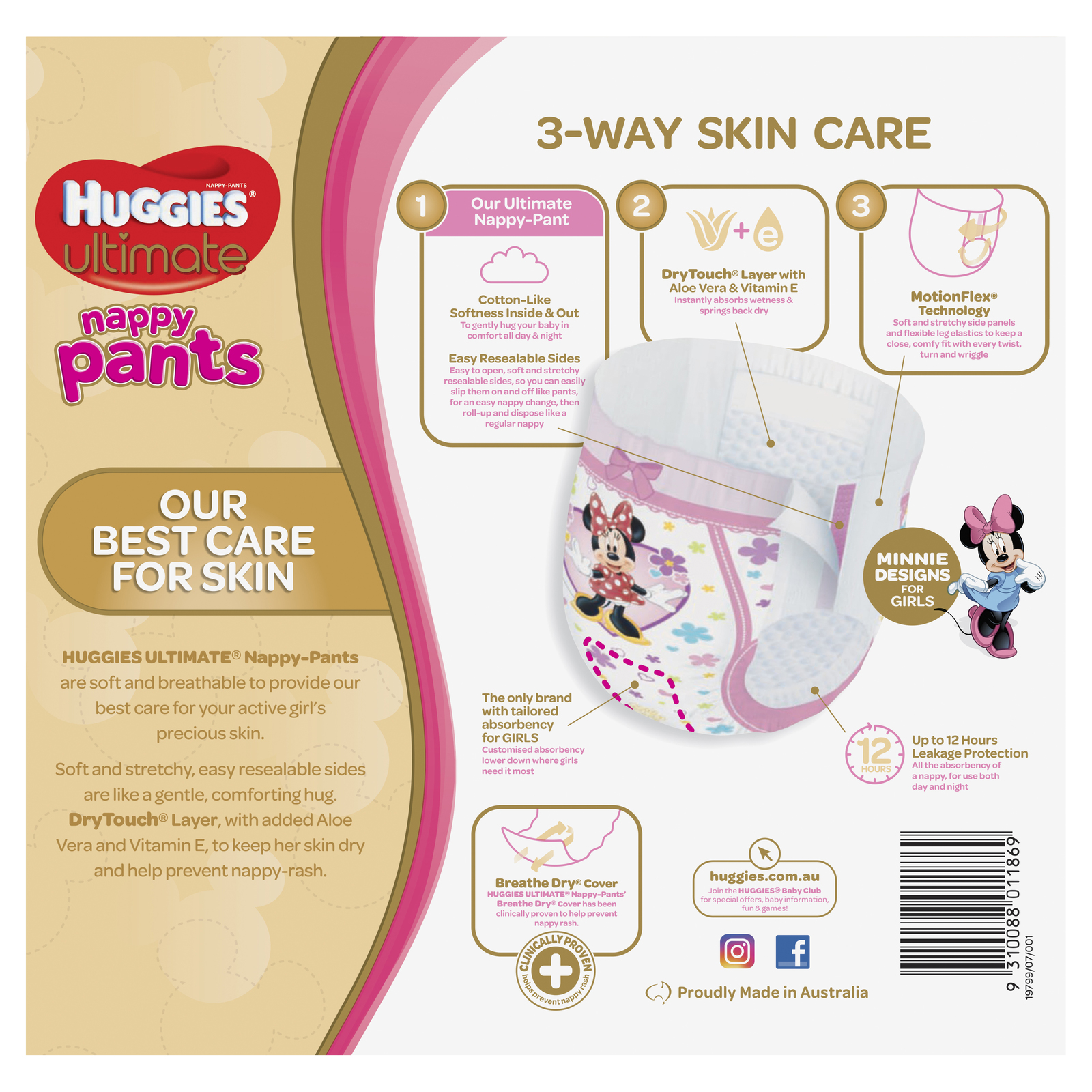 Huggies Ultimate Nappy Pants: Jumbo Pack - Junior Girl 16kg+ (45)