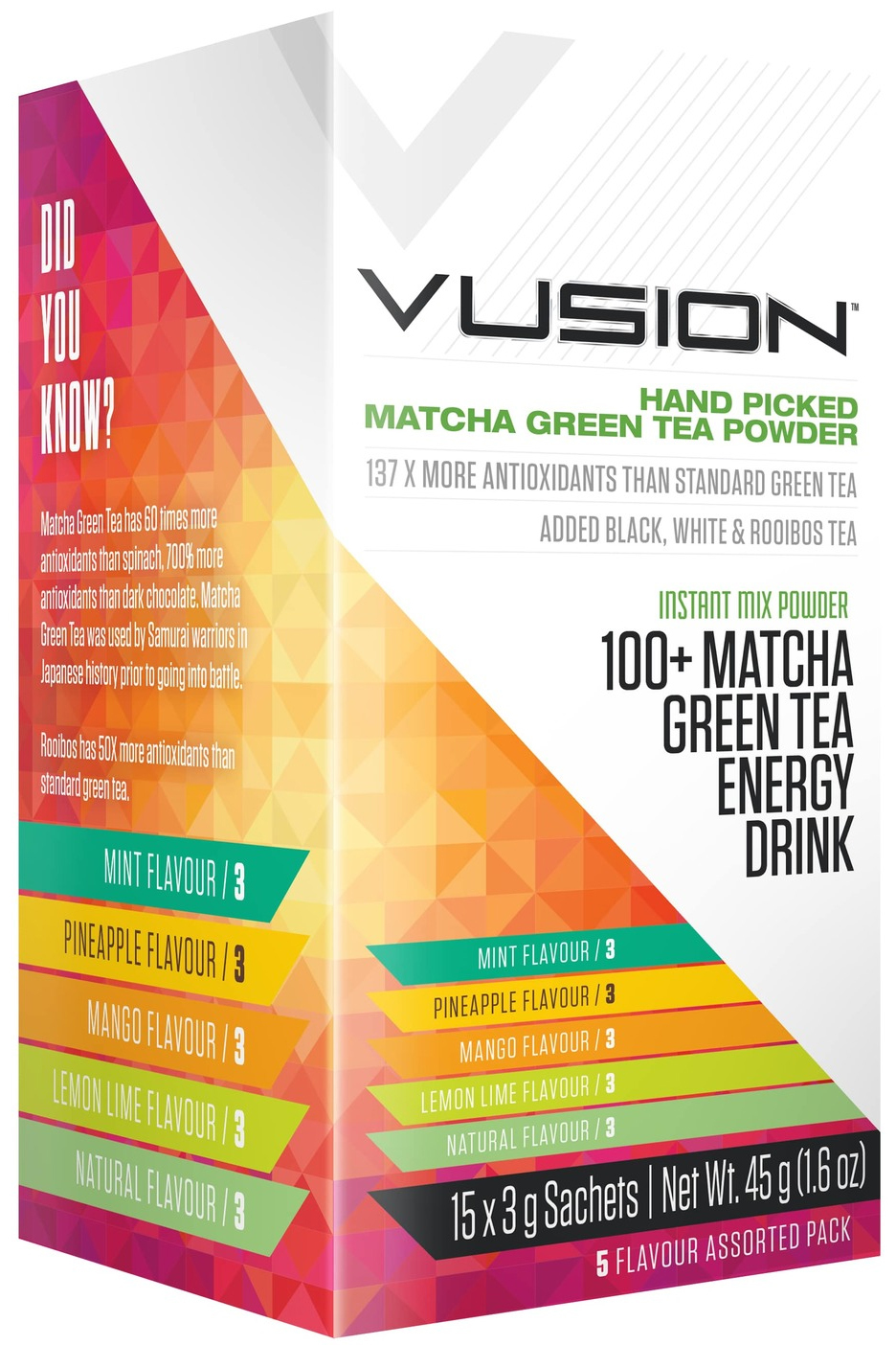 Buy Vusion 100+ Matcha Green Tea Energy Drink Assorted Flavours at