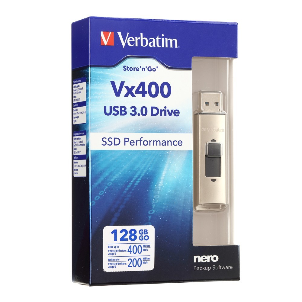 Verbatim Vx400 Solid State USB 3.0 Drive - 128GB image