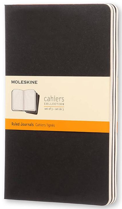 Moleskine: Cahier Large Journal Ruled - Black (Pack of 3)