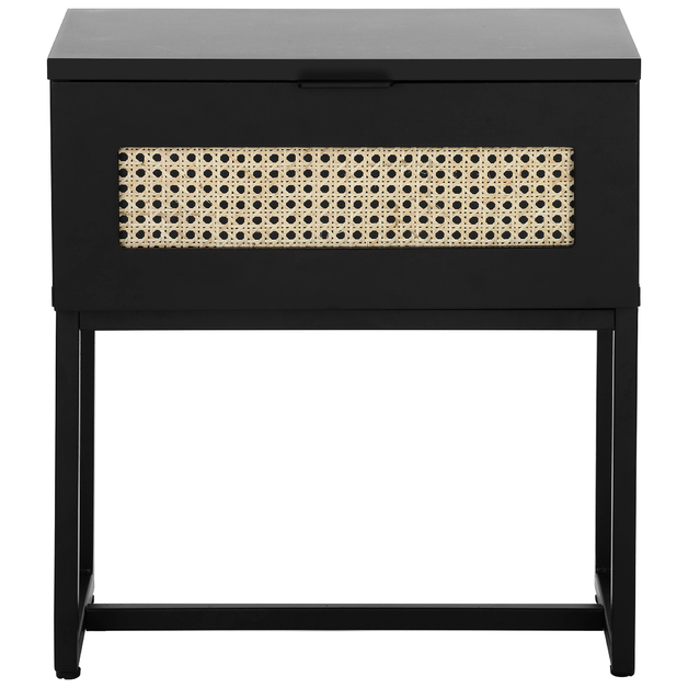 Buy Rattan Bedside Table Black at Mighty Ape NZ