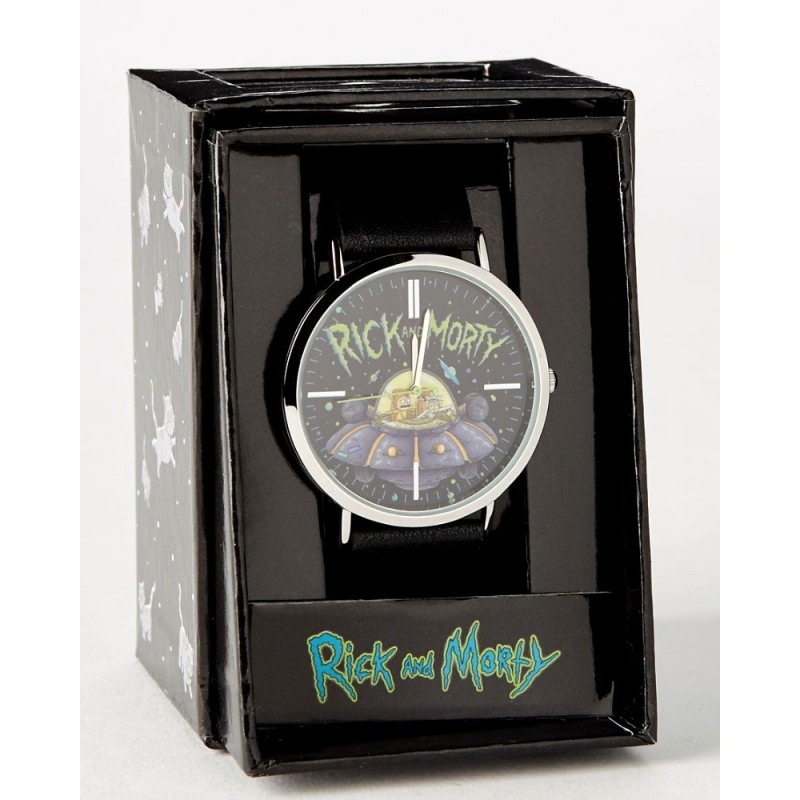 Rick and Morty: Black Leather Strap Watch image