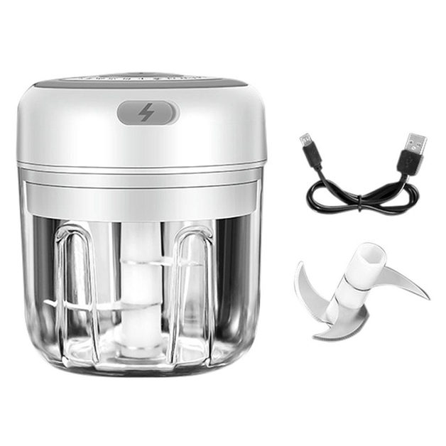 Portable Electric Mini Food Processor For Garlic Onion Ginger White