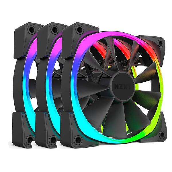 120mm NZXT Aer RGB Digitally Controlled RGB LED Fan for Hue+ (Triple Pack) image